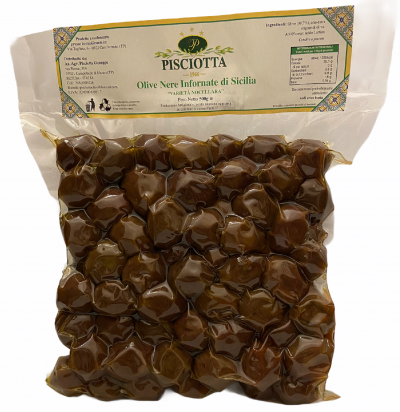 Olive nere infornate Sicilia varietà: Nocellara del Belice. Busta da 1kg. Spedizione gratuita.